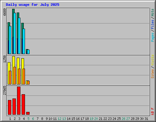 Daily usage for July 2025
