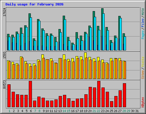 Daily usage for February 2026